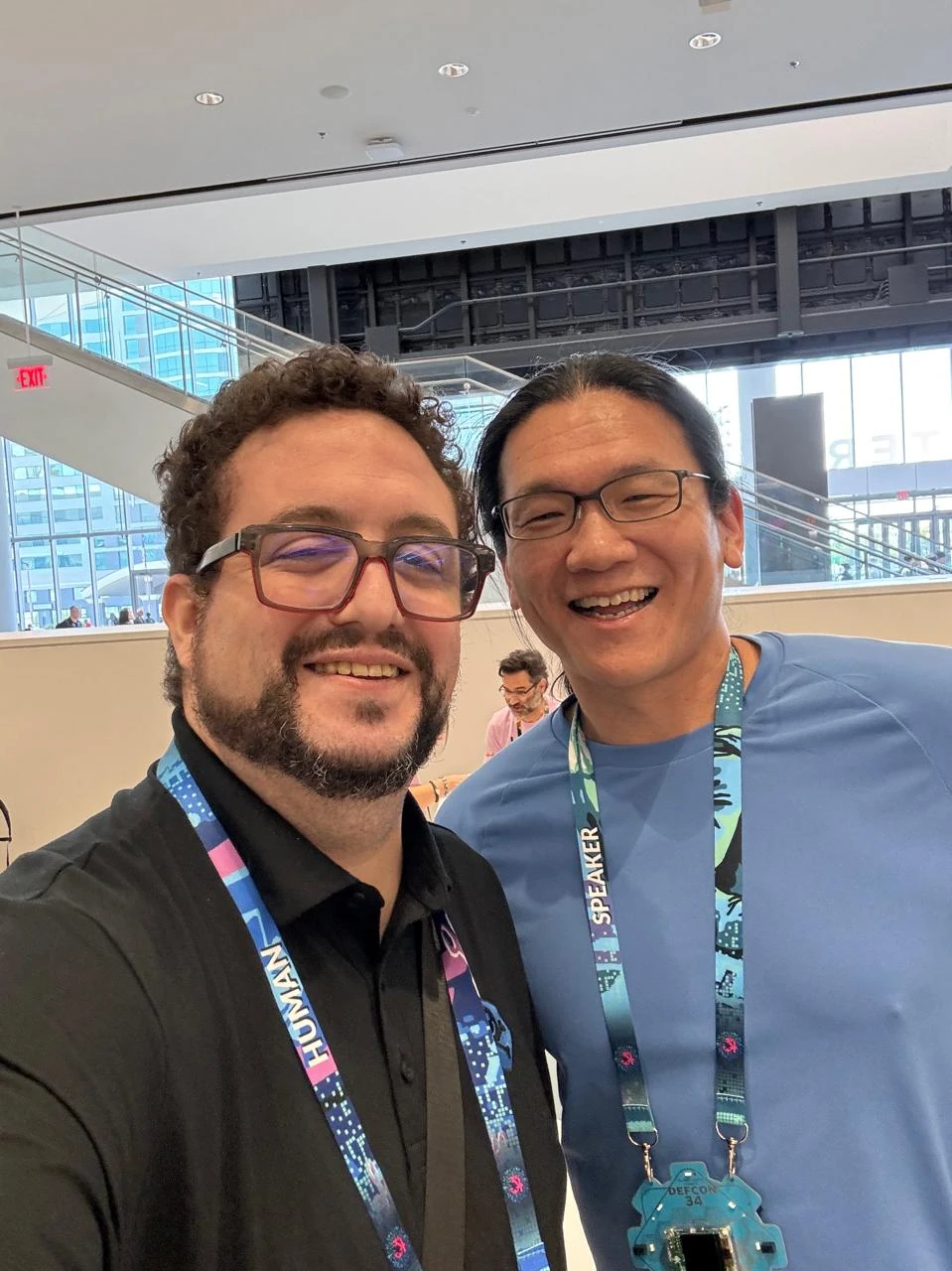 With Andrew bunnie Huang during DEF CON 34