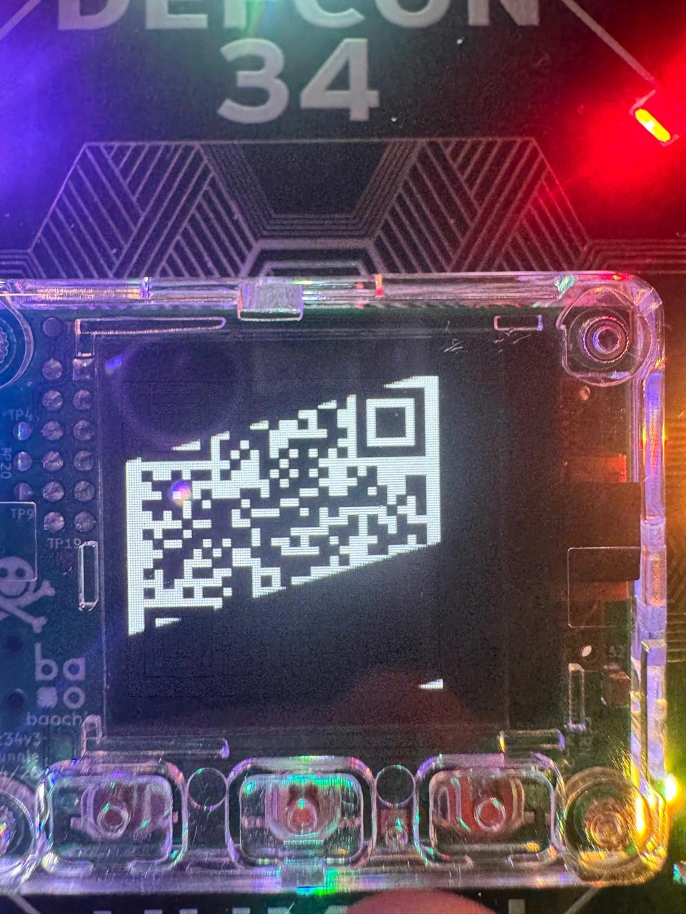 Badge QR code warped by the screen flicker